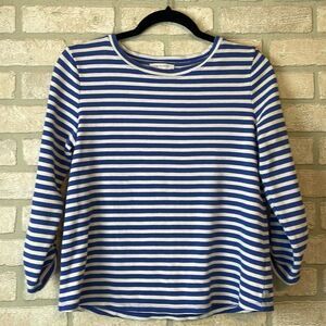 T by Talbots Blue White Stripes Nautical Top size MP